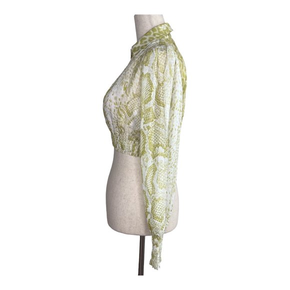 All Saints Clara Long Sleeve Crop Blouse - Picture 2 of 5